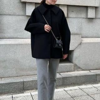 OHGA☆ツイードボンディングコート☆ジャケット☆ブラックM 完売