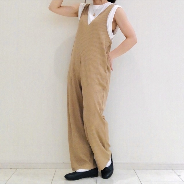 UNIQLO(ユニクロ)のUNIQLO リブサロペット　160cm キッズ/ベビー/マタニティのキッズ服女の子用(90cm~)(その他)の商品写真