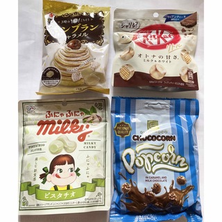 フジヤ(不二家)のお菓子4種　キットカット・モンブランキャラメル・チョココーン・ミルキー(菓子/デザート)