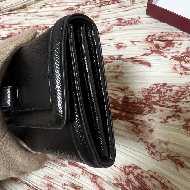 ♥︎FERRAGAMO♥︎ リボン 2つ折り長財布- フェラガモ FERRAGAMO 二つ折り長財布 22-E008 0734541 NERO ブラック レディース ブランド財布