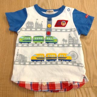 ホットビスケッツ(HOT BISCUITS)の専用　ミキハウス(ホットビスケッツ)　電車　重ね着風　Ｔシャツ　80㎝(Ｔシャツ)