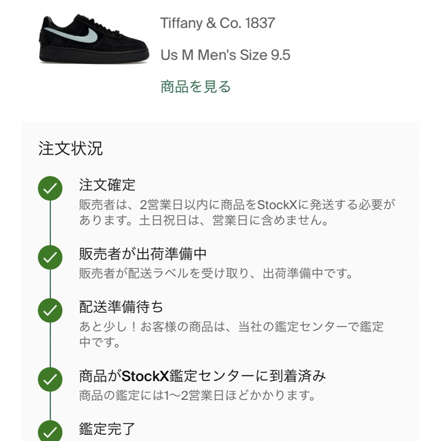 NIKE(ナイキ)のティファニー Tiffany nike ナイキ エアフォース1 ロー 1837 メンズの靴/シューズ(スニーカー)の商品写真