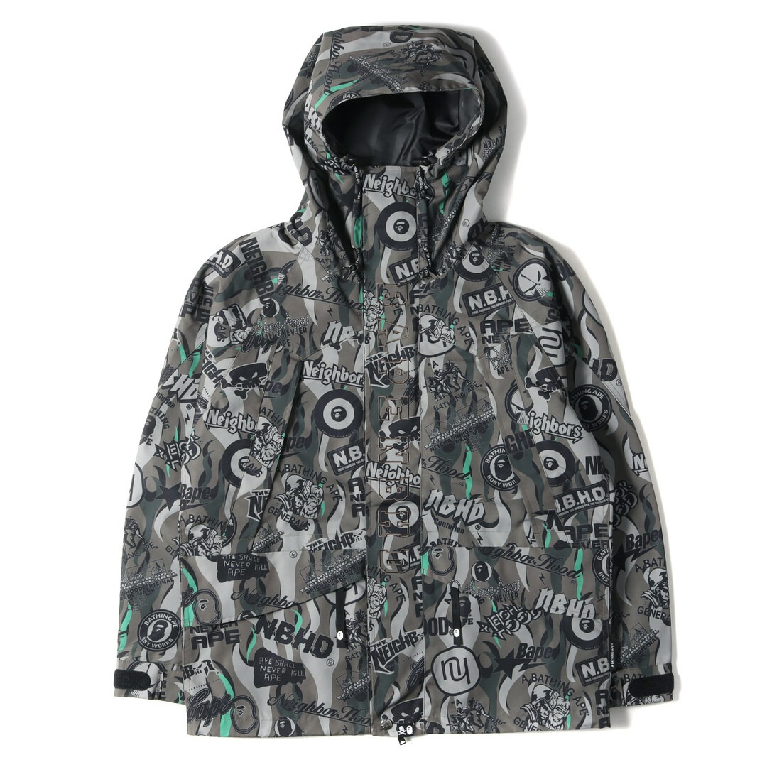 A BATHING APE ア ベイシング エイプ ジャケット NEIGHBORHOOD ネイバーフッド カモフラージュ スノボジャケット SNOWBOARD JACKET 22AW 迷彩 L アウター ブルゾン コラボ【メンズ】