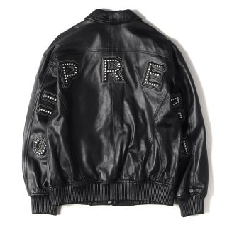 シュプリーム(Supreme)のSupreme シュプリーム ジャケット スタッズ アーチロゴ シープスキン レザージャケット Studded Arc Logo Leather Jacket 18SS ブラック 黒 S アウター ブルゾン 【メンズ】【中古】【美品】(レザージャケット)