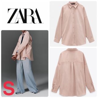 ザラ(ZARA)のZARA ザラ　オーバーサイズ　コーデュロイ　シャツ　S ピンク(シャツ/ブラウス(長袖/七分))