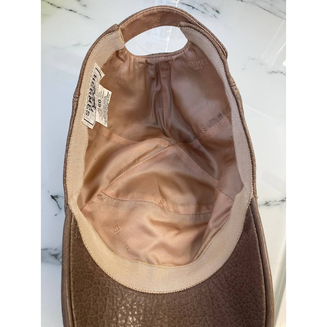 HERMESエルメス レザーキャップ ブラウン 【予約販売】本 www.clarity.pe