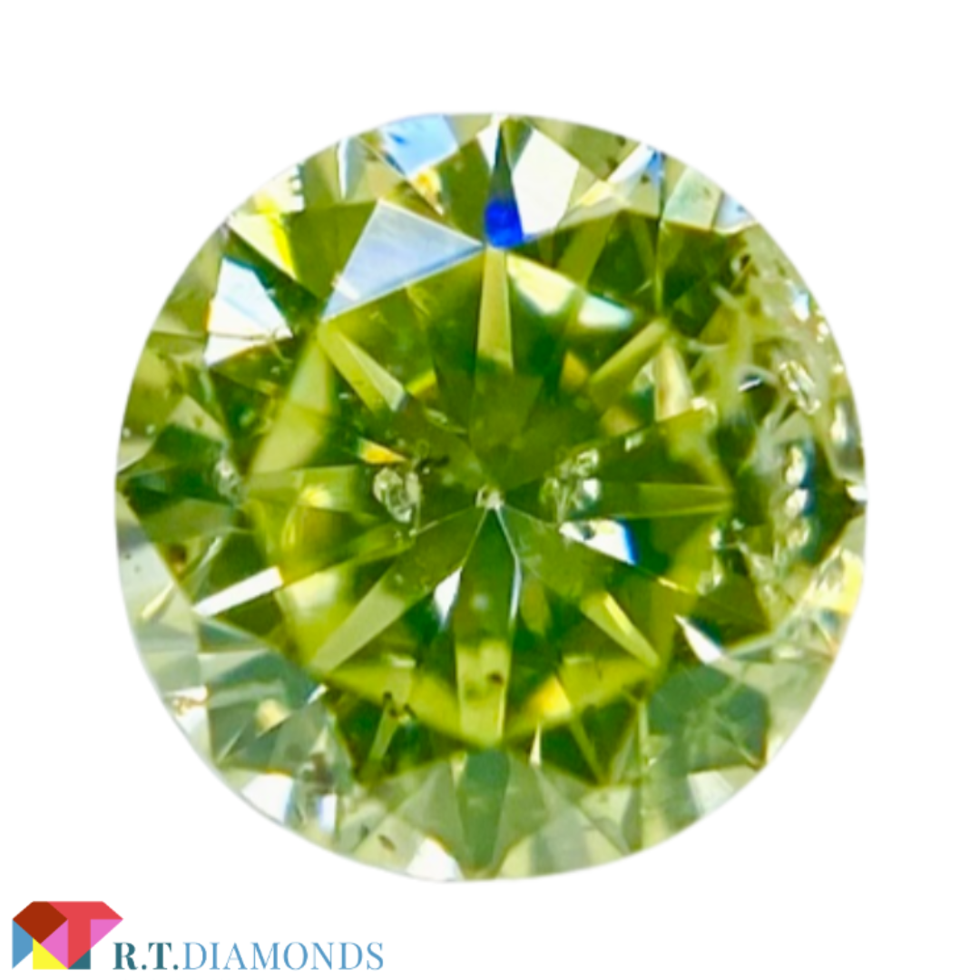 ダイヤモンドシェイプFANCY YELLOW GREEN 0.112ct RD/RT1887/CGL