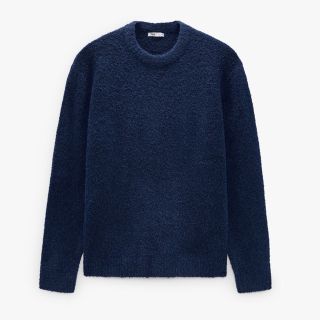 ZARA ファインコットンセーター　XL ネイビー　ザラ