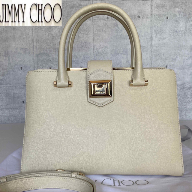 JIMMY CHOO - 【美品】JIMMY CHOO MARIANNE/S リネン 2WAYハンドバッグ