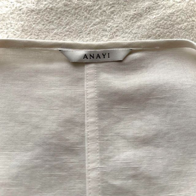 ANAYI(アナイ)の美品 アナイ ノーカラー ジャケット 白ホワイト 綿 コットン 麻 リネン レディースのジャケット/アウター(ノーカラージャケット)の商品写真