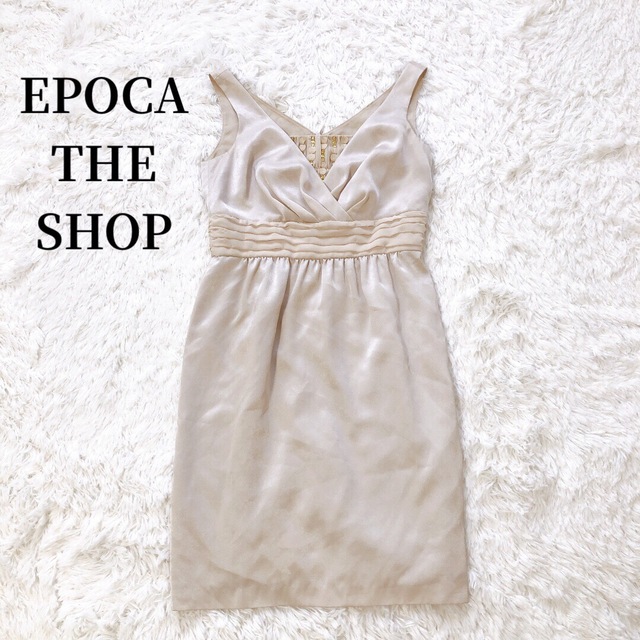 EPOCA THE SHOP(エポカザショップ)のEPOCA エポカ　ノースリーブワンピース　ビジュードレス　38  M 三陽商会 レディースのフォーマル/ドレス(ミディアムドレス)の商品写真