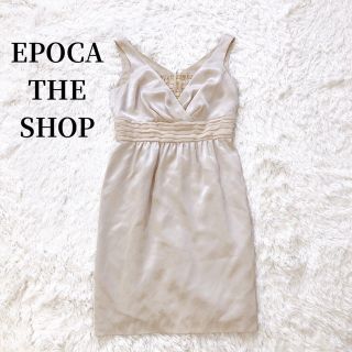 エポカザショップ(EPOCA THE SHOP)のEPOCA エポカ　ノースリーブワンピース　ビジュードレス　38  M 三陽商会(ミディアムドレス)