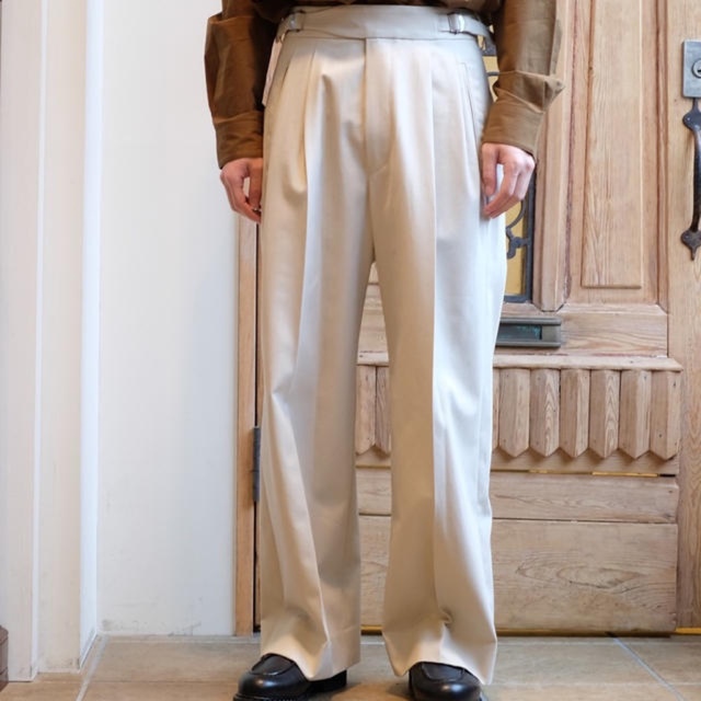 21ss YOKE  2TUCK WIDE GURKHA TROUSERS