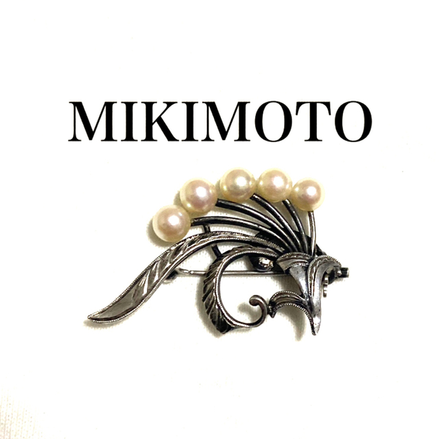 MIKIMOTO　ミキモト　夜月にもたれ笛吹くピエロ　天然アコヤ本真珠　ブローチ