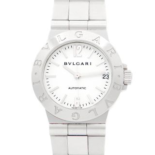 ブルガリ(BVLGARI)のBVLGARI ブルガリ ディアゴノ スポーツ LCV29S デイト 白 ホワイト SS ステンレス レディース 自動巻き 【6ヶ月保証】【腕時計】【中古】(腕時計)