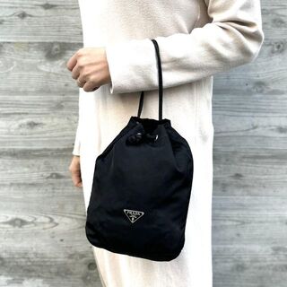 PRADA - 【美品】PRADA アクセサリーポーチ 巾着型 ハンドバッグ 三角