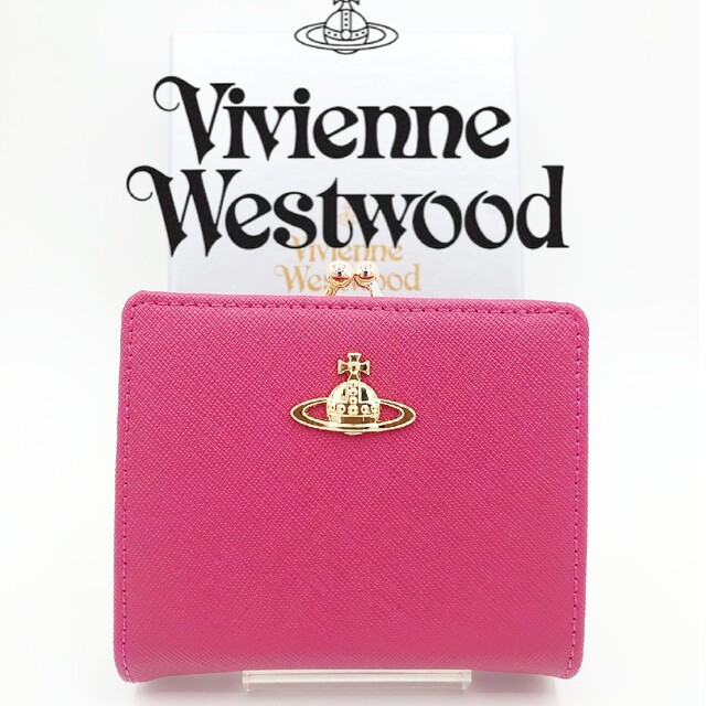 ヴィヴィアン・ウエストウッド 二つ折り財布 がま口 ピーチ | フリマアプリ ラクマ
