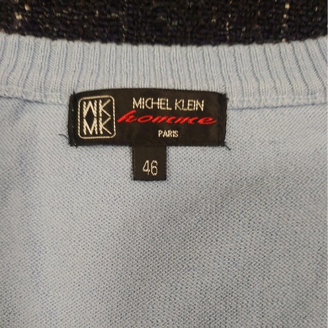 MICHEL KLEIN HOMME(ミッシェルクランオム)のMICHEL KLEIN homme アーガイル柄七分袖Vネックカーディガン メンズのトップス(カーディガン)の商品写真