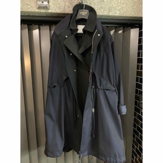 Sacai メンズ レイヤードトレンチコート ドッキング モッズコート サカイ 【好評にて期間延長】 49.0%割引 