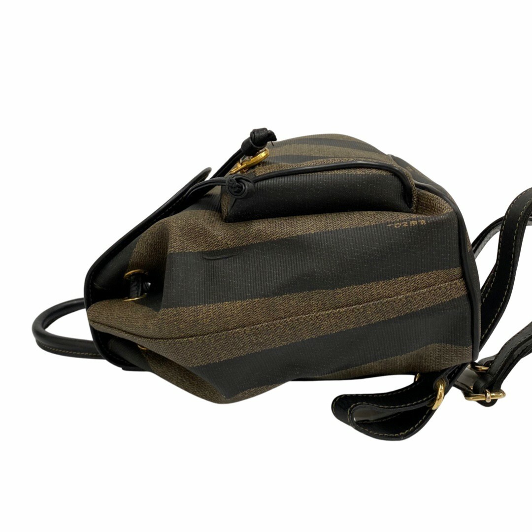 極 美品 FENDI フェンディ ぺカン柄 FF ロゴ 型押し レザー 本革 巾着