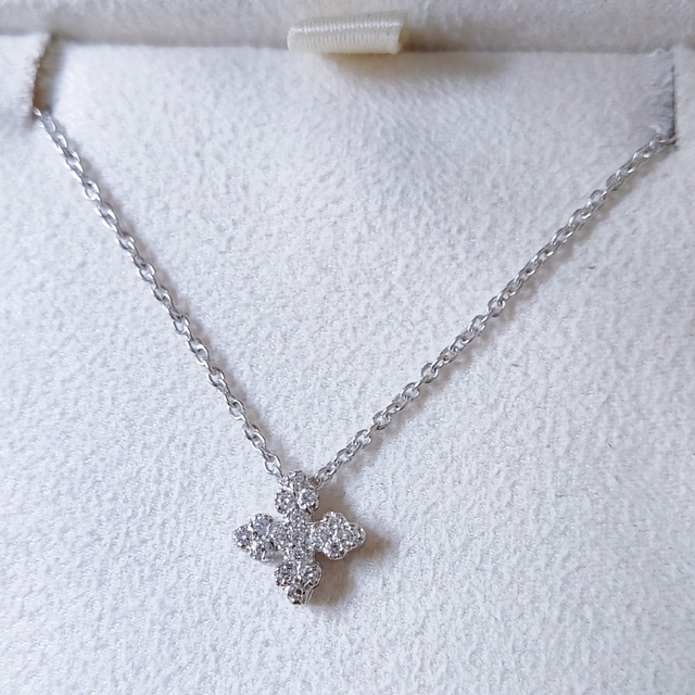 正規品】スタージュエリー K18WG ダイヤモンド D0.20ct ネックレス-