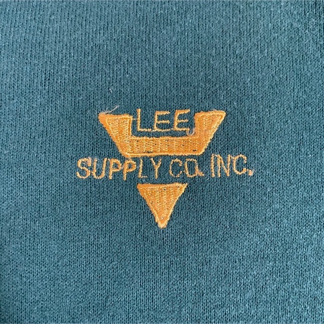 Lee(リー)の90s 古着 LEE リース ウェット 2XL メキシコ製 刺繍 モスグリーン メンズのトップス(スウェット)の商品写真