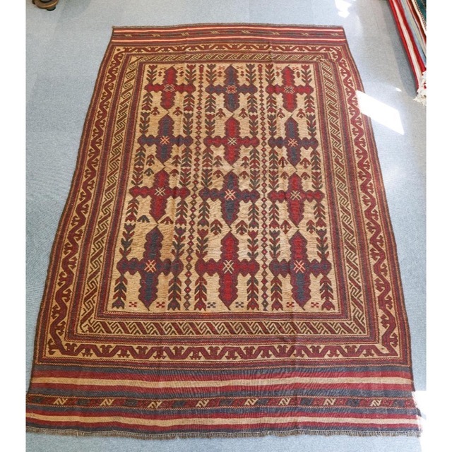 ペルシャ スマック キリム 手織り絨毯 size:277×182cmリビングラグ