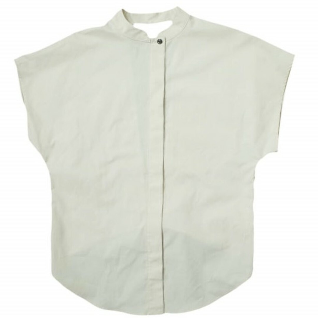 ELIN エリン 日本製 back open shirt バックオープンシャツ 11802-12-3033 38 オフホワイト スタンドカラー トップス【ELIN】