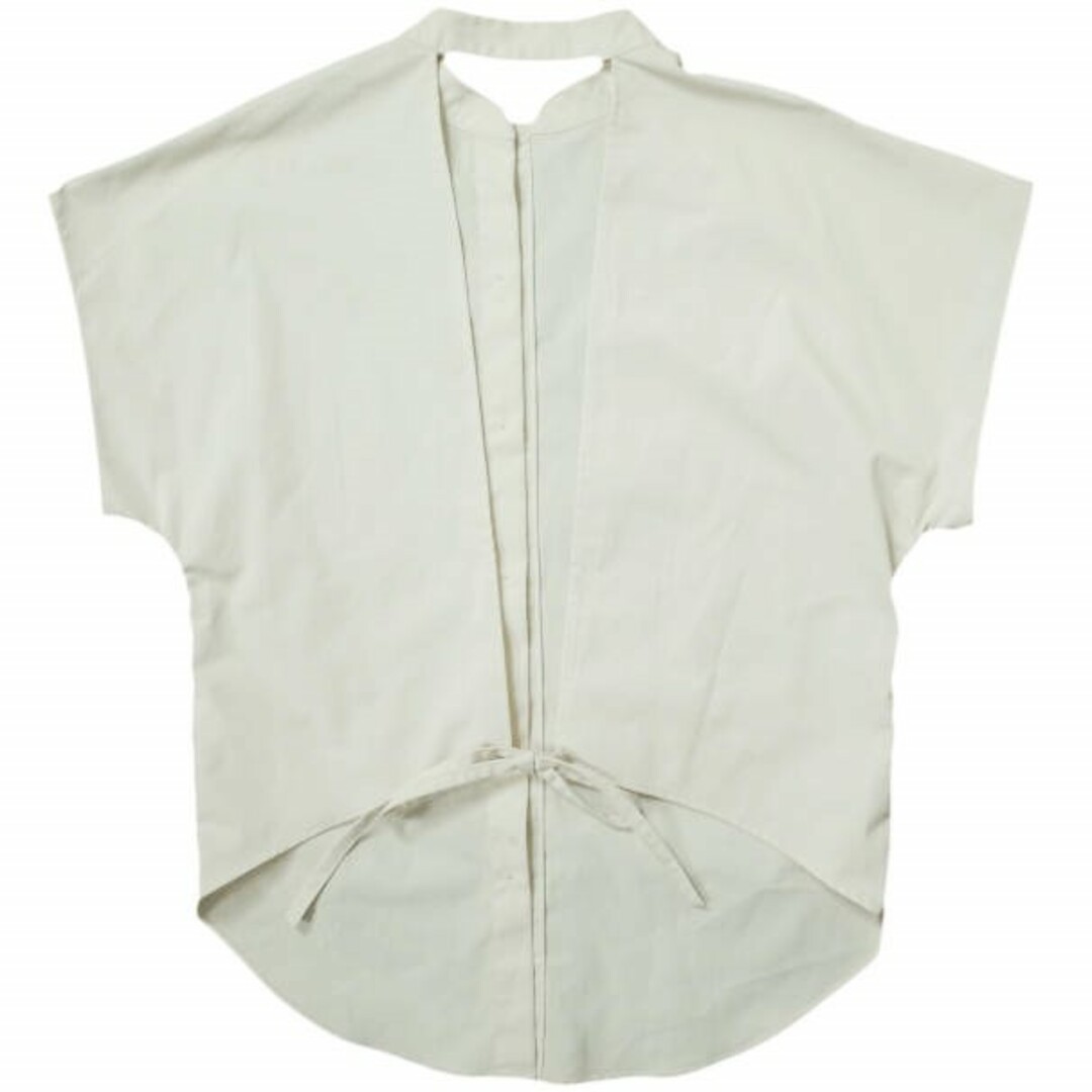 ELIN エリン 日本製 back open shirt バックオープンシャツ 11802-12-3033 38 オフホワイト スタンドカラー トップス【ELIN】