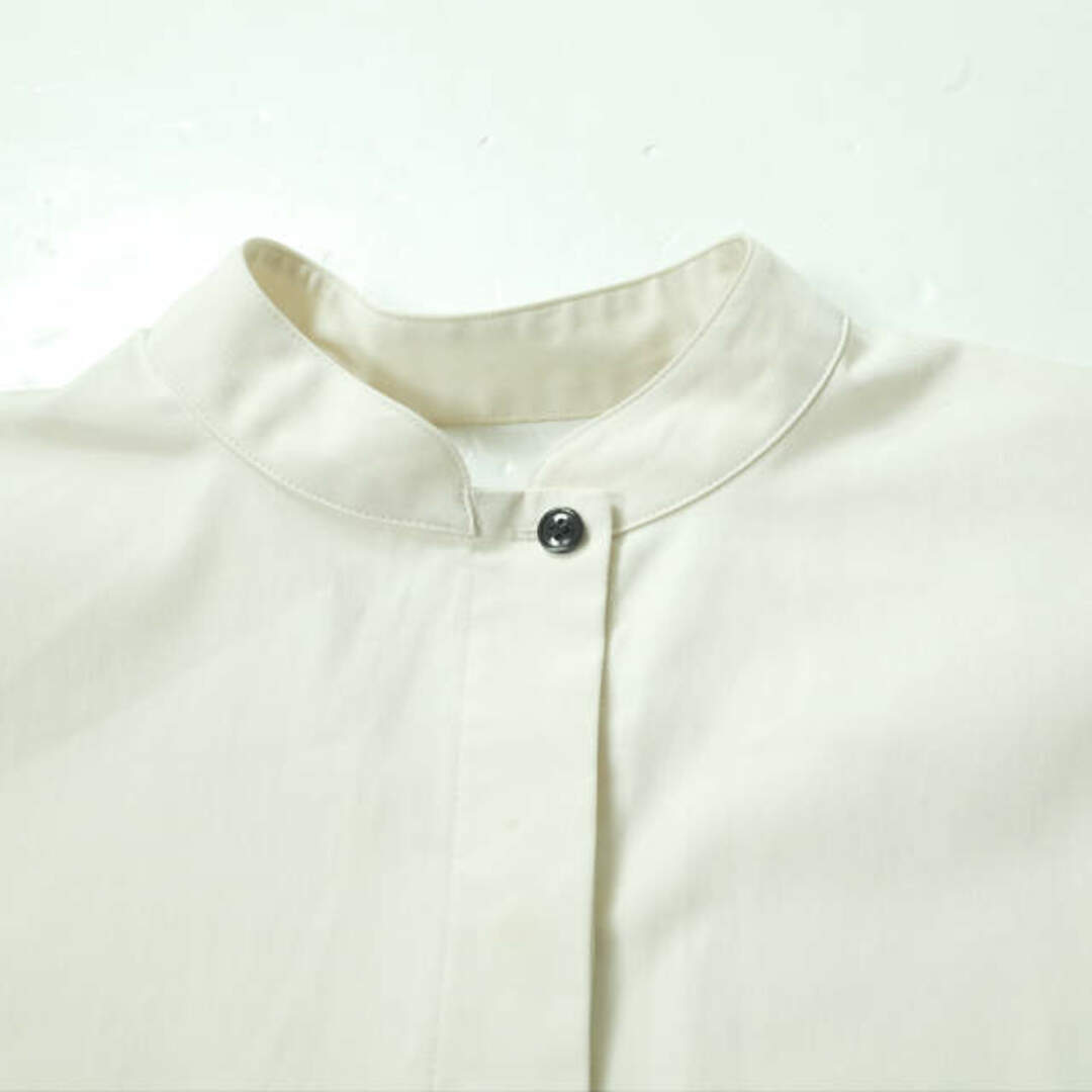 ELIN エリン 日本製 back open shirt バックオープンシャツ 11802-12-3033 38 オフホワイト スタンドカラー  トップス【中古】【ELIN】