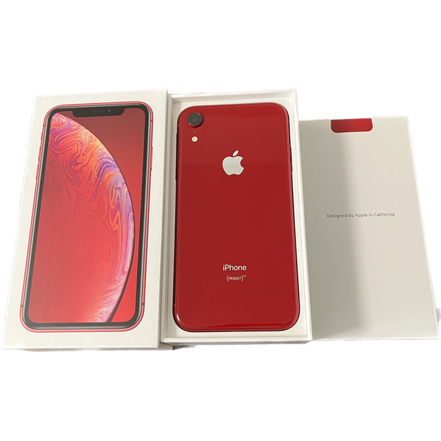 Apple(アップル)のiPhoneXR (PRODUCT)RED 128GB 本体、外箱　Apple スマホ/家電/カメラのスマートフォン/携帯電話(スマートフォン本体)の商品写真