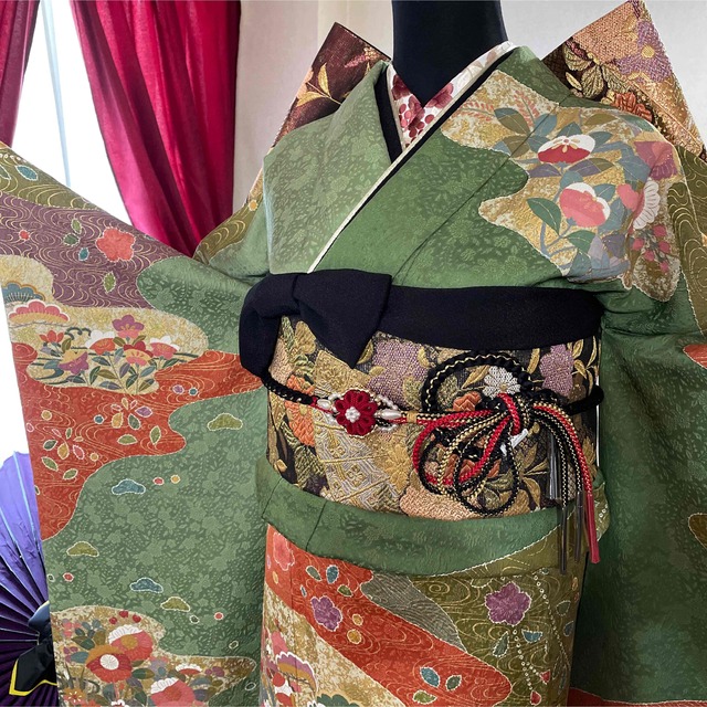帯1133 ○高級 正絹 唐織 振袖用 六通 袋帯 【新品、本物、当店在庫