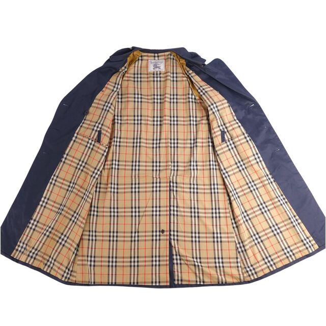 BURBERRY BLACK LABEL(バーバリーブラックレーベル)のVintage バーバリー Burberrys コート トレンチコート 裏チェック コットン アウター レディース 9A3(M相当) ネイビー レディースのジャケット/アウター(トレンチコート)の商品写真