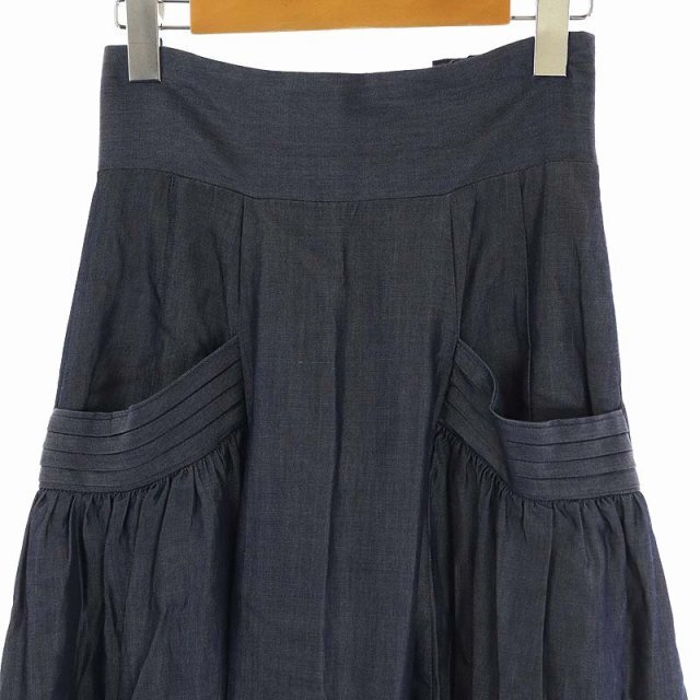WILLSELECTION(ウィルセレクション)のウィルセレクション スピンドルマーメイドフレアースカート ロング タック M 紺 レディースのスカート(ロングスカート)の商品写真