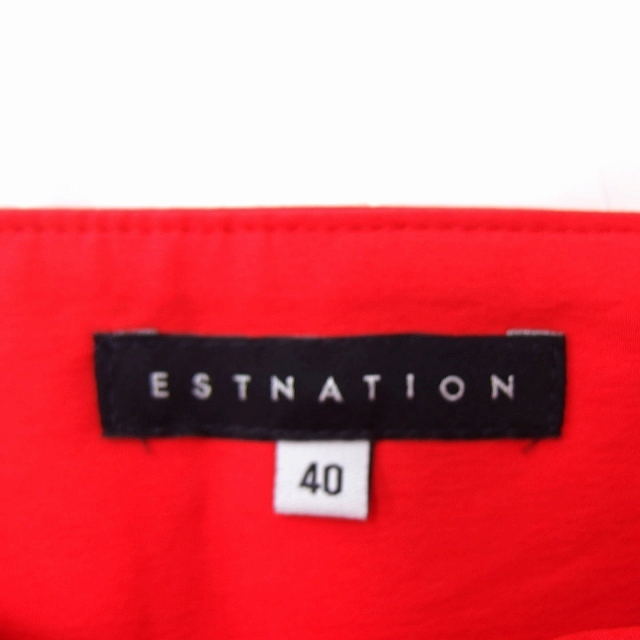 ESTNATION(エストネーション)のエストネーション ESTNATION タイトスカート ひざ下丈 リボン タック レディースのスカート(ひざ丈スカート)の商品写真