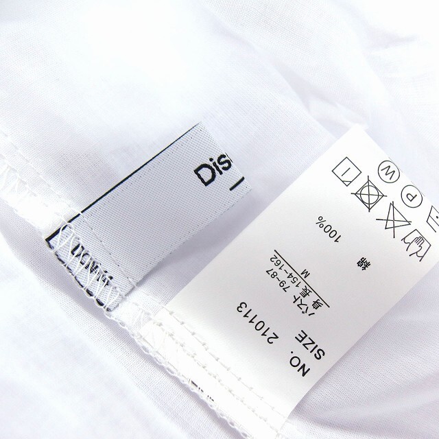 Discoat(ディスコート)のディスコート ブラウス シャツ ラバティンカラー コットン 綿 透け感 リボン  レディースのトップス(シャツ/ブラウス(半袖/袖なし))の商品写真