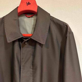 イザイア(ISAIA)のイザイア　薄手のコート　50サイズ　ダークブラウン　レインコートにも(ステンカラーコート)