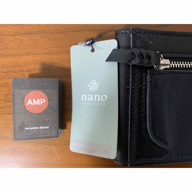 【新品・美品】nano universeナノユニバース◆二つ折財布◆ブラック黒 6