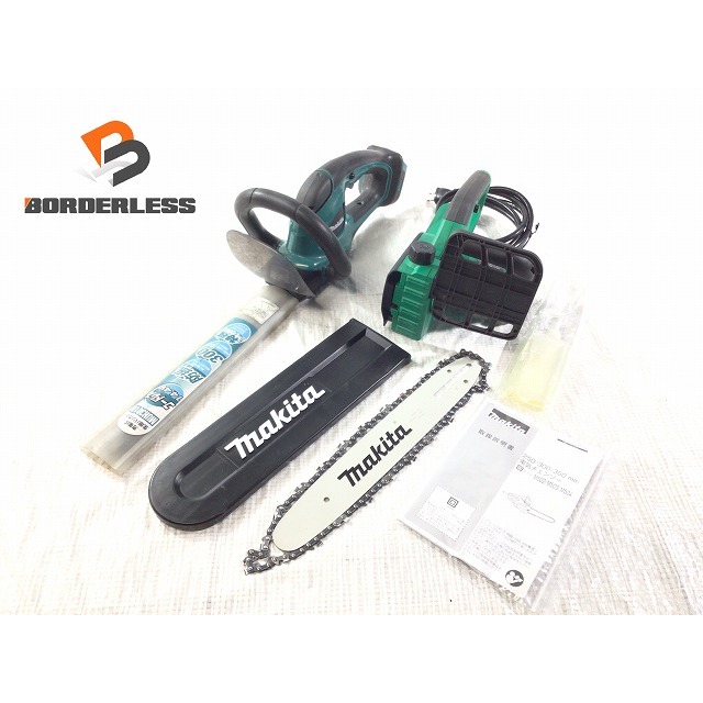 ☆品 2台セット☆makita マキタ 300mm チェンソー M503(美品) 14.4V ヘッジトリマ MUH301D 本体のみ 園芸 庭掃除 67408工具