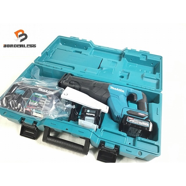 ☆未使用品☆ makita マキタ 40V 充電式レシプロソー JR001GRDX 青/ブルー バッテリ2個(40V 2.5Ah) 充電器 ケース付き 66326