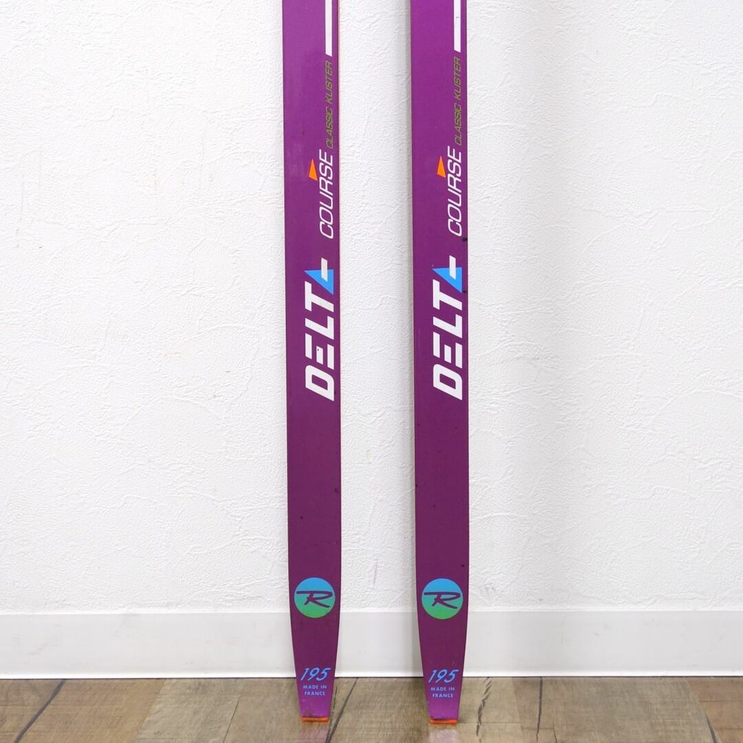 表記サイズ重量実測ロシニョール ROSSIGNOL クロスカントリー スキー DELTA 195cm 43mm ビンディング サロモン NNN クロカン スキー板 重量実測：590ｇ（ビンディング含む1本)