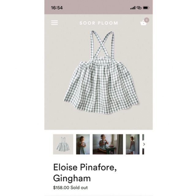 SOORPLOOM Eloise Pinafore, Gingham 8y