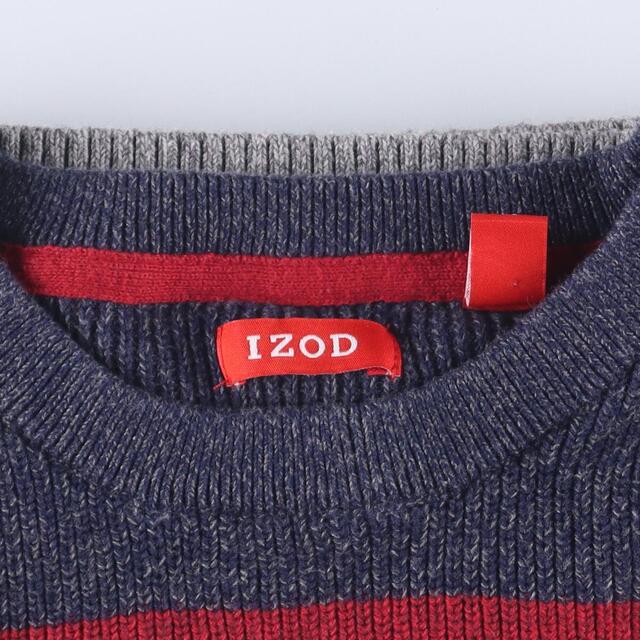 IZOD ボーダー柄 コットンニットセーター メンズM /eaa321115 ...