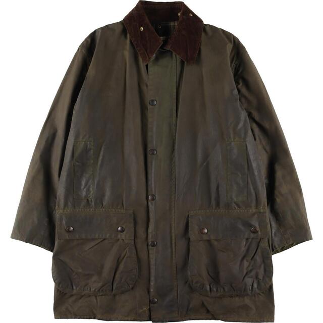 80年代 バブアー Barbour BORDER ボーダー 旧3ワラント ワックスコットン オイルドジャケット 英国製 C40 メンズL ヴィンテージ /eaa321021