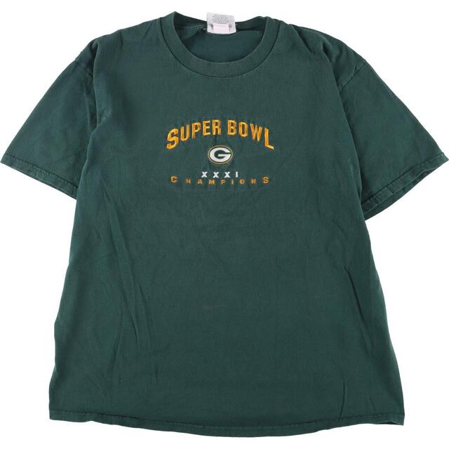 90年代 リー Lee SPORT NFL GREEN BAY PACKERS グリーンベイパッカーズ SUPER BOWL XXXⅠ CAMPIONS スポーツTシャツ USA製 メンズXL ヴィンテージ /eaa321903