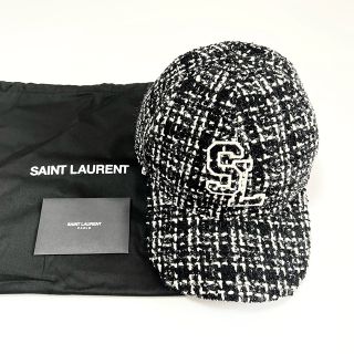 良品△フランス製 イヴサンローラン YSL リヴゴーシュ レディース ヴィンテージ ウール系 キャペリンハット/帽子 ブラック 57 紫外線対策◎