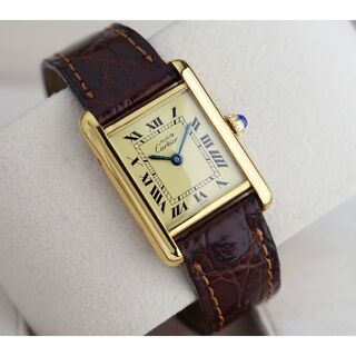 カルティエ(Cartier)の美品 カルティエ マスト タンク アイボリー ローマン SM Cartier (腕時計)