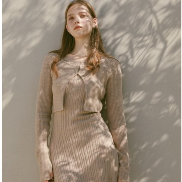 RIELLE riche Bustier Knit Dress(Beige) - ロングワンピース/マキシ