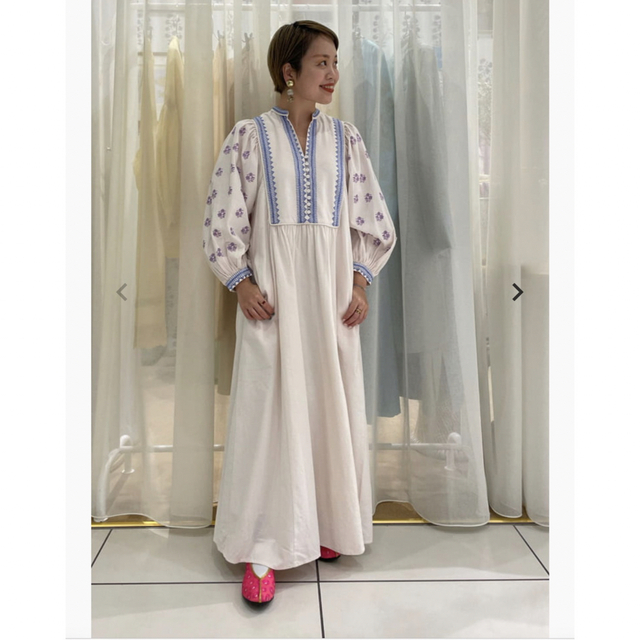 ヌキテパ 新作完売品 Crimp Cotton Embroidery ワンピース