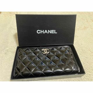 シャネル(CHANEL)のCHANEL ラウンドファスナー長財布ブラック(財布)